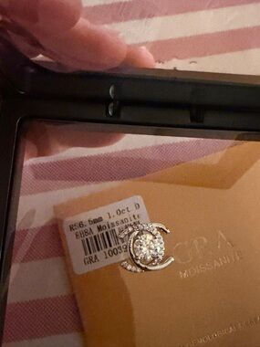 Silver-Tone Moissinate CC Accent Pin